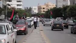 CLEAN : Stockshots of Libyans celebrating ex dicta News Clip