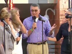 Melanie Griffith, Heidi Klum, Rich Cordova, Jamie Lee Curtis at the Heidi Klum & Jamie Lee Curtis Join Children's Hospital Los Angeles For 5K Walk Street Party & Lighting Ceremony at Los Angeles CA. (Footage by WireImage Video/GettyImages) Stock Footage