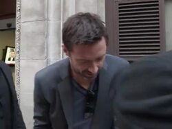 Hugh Jackman at Celebrity Video Sightings Stock Footage