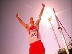 MS athlete celebrating, Australia Stock Footage