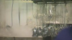 Metal parts being manufactured in factory News Clip