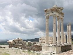 Temple of Trajan at Pergamos Stock Footage