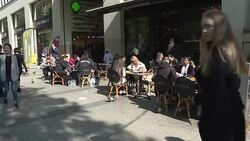 CLEAN : Tourists venture back to Champs Elysees after attack News Clip