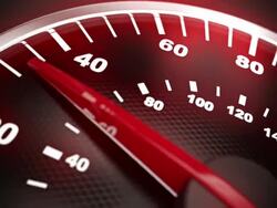 Close up of car speed meter. Loopable CG. Stock Footage