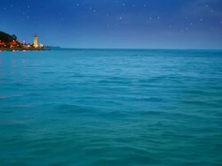 Lighthouse and seascape Stock Footage
