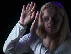 HD: Battered Woman In Shame Stock Footage