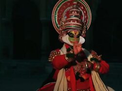 Kathakali dancer performing, Ballabgarh, Haryana, India Stock Footage