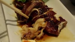 Eating squid japanese food Stock Footage