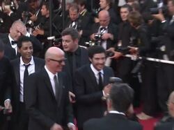 NEWS CAPSULE REPORTER/CHYRON: Cannes International Film Festival Day Twelve, Cannes, France. Stock Footage