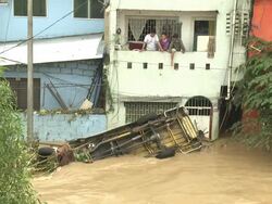Destroyed Vehicle In Deadly Flood Waters In Manila Philippines Stock Footage