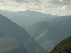 "Hazy dramatic mountains with valley, Amazonas region of Peru [PerÃƒÂº]" Stock Footage