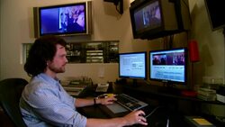 MS PAN ZI ZO from computer monitor to editor working on colour correcting tool in studio/ New York, New York Stock Footage