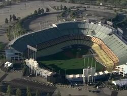 Aerials of Dodger Stadium Stock Footage