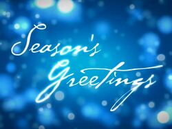 Season's Greetings on Blue Stock Footage
