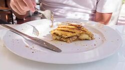 Time lapse of Eating French toast Stock Footage