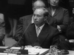 Ambassador Lodge explains U2 spy plane course Stock Footage