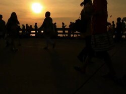 Silhouette of a person walking Stock Footage