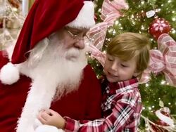 Boy with Santa Stock Footage