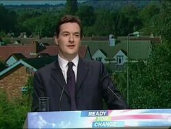 George Osborne, Shadow Chancellor, speech to The Conservative Party Conference 2009 Stock Footage