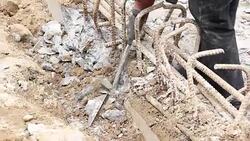 Worker hammer smashes. Stock Footage