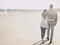 Couple at beach Stock Footage