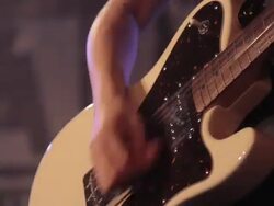 Female guitarist on stage. Stock Footage