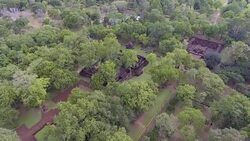 Aerial View of Angkor Castle Stock Footage