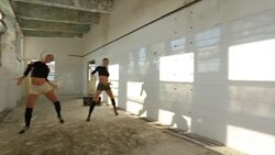 Modern dance in an abandoned warehouse Stock Footage