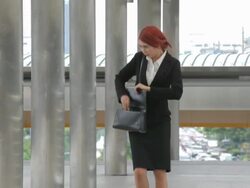 Woman is doing makeup Stock Footage