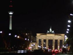 Brandenburg Gate  and Tv antenna, Berlin Stock Footage