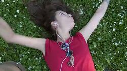 Listening to music and humming Stock Footage