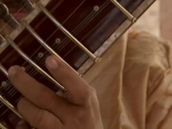 CU TU TD Man playing sitar / India Stock Footage