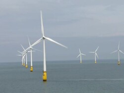 Thanet wind farm low shot News Clip