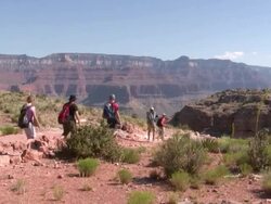 HD: Trekking in Grand Canyon Stock Footage
