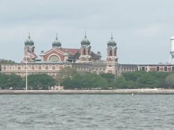 MS Shot of Ellis Island / New York, New York, United States Stock Footage