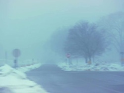 MS POV Train moving between snow area and stop station / Minneapolis, Minnesota, United States Stock Footage
