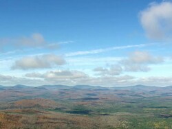 WS ARIEAL ZI View of Landscape with peaks / Maine, United States Stock Footage