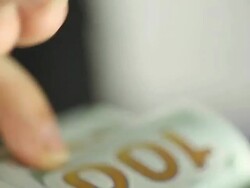 new dollar bills in your wallet Stock Footage