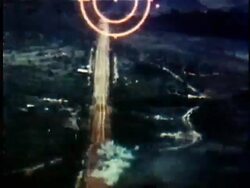 1964 AERIAL SLO MO POV US Fighter plane flying and bombs falling over countryside during Vietnam War / North Vietnam  Stock Footage