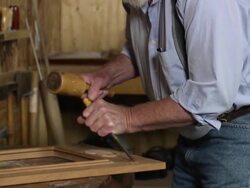 Senior Man Woodworking Stock Footage