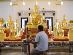 People In Thai Temple Stock Footage