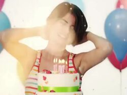 Happy woman on her birthday Stock Footage