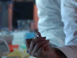 HD DOLLY: Scientists Solving Formula On Glass Panel Stock Footage