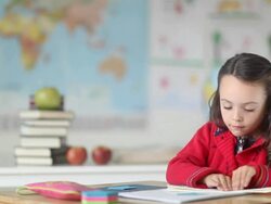 Schoolgirl Classroom Stock Footage