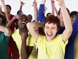 Group of People Wearing Monochromatic Colors and Celebrating Stock Footage