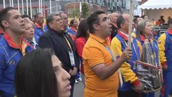 Welcoming Ceremony in Athletes' Village, Toronto, PanAm Games Stock Footage