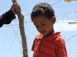 CU TS Shot of Boys watching man digging for water / Pilao Arcado, Bahia, Brazil Stock Footage