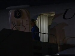 US Secretary of State, Clinton arriving for second round of peace talks News Clip