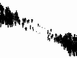 MEN, NETWORK : two groups, white back - (LOOP) Stock Footage