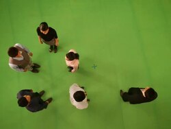 Business people forming alphabet P Stock Footage